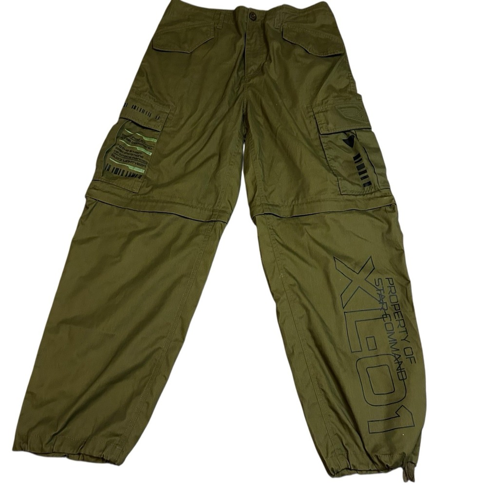 Buzz Lightyear Cargo Pants Mens Size Medium Convertible Green Disney Park New